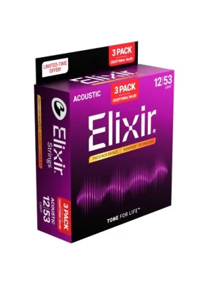 Aktuální Elixir NANOWEB Acoustic 16569 (012-053) 3-pack