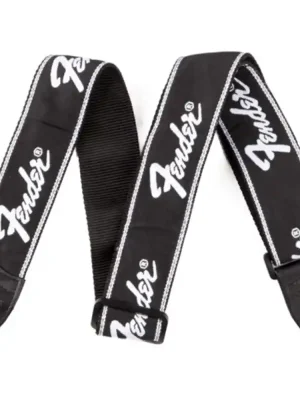 Fender Running Logo Strap Black kytarový řemen Víkendová Akce