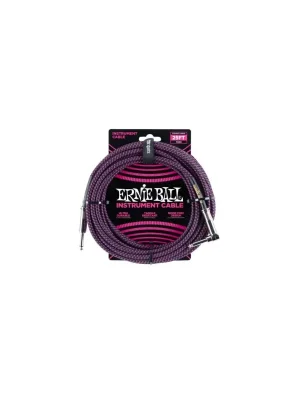 Jen Po Omezenou Doba Ernie Ball 25FT STRGHT/ANGLE BRAIDED BLK/PURPLE CAB