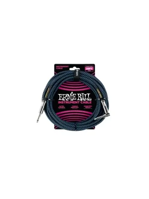Poslední Šance Ernie Ball 25FT STRGHT/ANGLE BRAIDED BLK/BLUE CABLE
