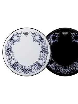 Remo Tattoo Skyn Powerstroke 3 Bass drum 22" Tattoo Skulls PA-1322-TT-T03-černá Originální