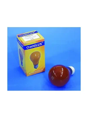 Ověřený 230V/25W E27 A19 Omnilux, oranžová