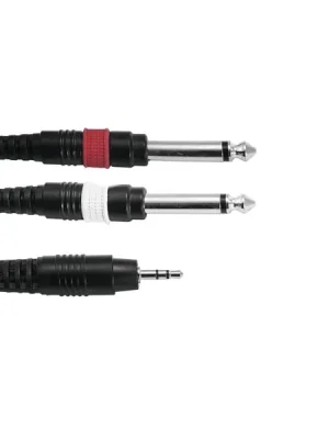 Finální Výprodej Kabel AC35-30 Jack 3,5 stereo - 2x Jack 6,3 mono, 3 m