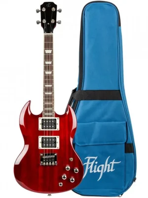 Originální Flight Pioneer Solid Body Cherry Red Electric Ukulele