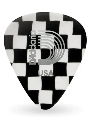 D'Addario Checkerboard Celluloid Guitar Picks 25 pack, Medium Výprodej