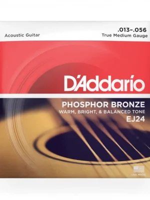Nová Kolekce D'Addario EJ24 Phosphor Bronze Acoustic Guitar Strings, True Medium, 13-56