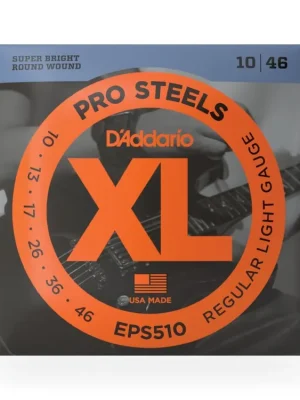 Cenová Bomba D'Addario EPS510 ProSteels Electric Guitar Strings, Regular Light, 10-46