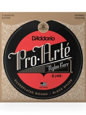 Akční Nabídka D'Addario EJ49 Pro-Arte Black Nylon Classical Guitar Strings, Normal Tension