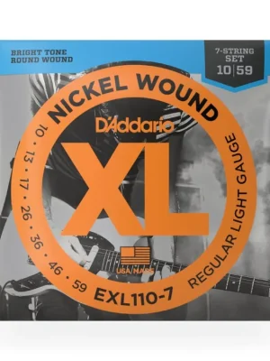 Objednat Nyní D'Addario EXL110-7 7-String Nickel Wound Electric Guitar Strings, RegularLight, 10-59