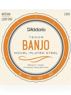 D'Addario EJ63 Tenor Banjo Strings, Nickel, 9-30 Zlevněný