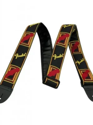 Kytarový popruh FENDER Monogramm Strap - černá/žlutá/hnědá Dokud Zásoby Vydrží