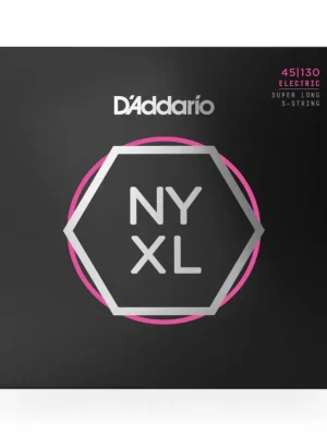 D'Addario NYXL45130SL Nickel Wound Bass Guitar Strings, Regular Light 5-String, 45-130, Super Long Scale Nejlepší Volba