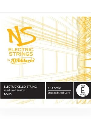 D'Addario NS Electric Cello Single High E String, 4/4 Scale, Medium Tension Značkový