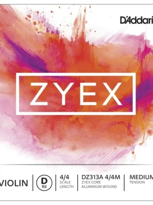 Rychlé Dodání D'Addario Zyex Violin Single Aluminum D String, 4/4 Scale, Medium Tension