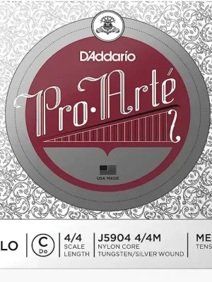 D'Addario Pro-Arte Cello Single C String, 4/4 Scale, Medium Tension Ihned K Objednání