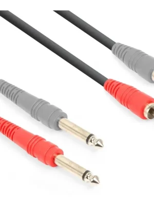 Zlevněný CX324-1 kabel 2x 6,3 mm mono jack (M) - 2x RCA (M) 1,5m