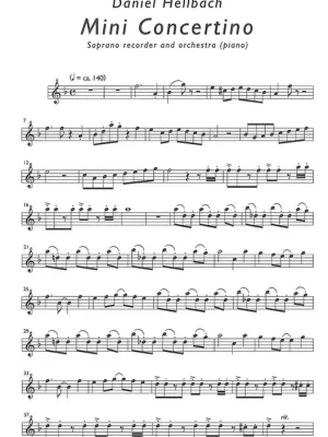 Akční Cena Hellbach: Mini Concertino + CD / zobcová flétna a orchestr (klavír)