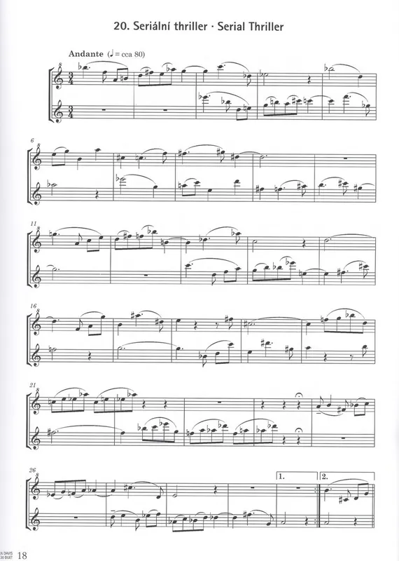 20 duet pro sopránovou a altovou zobcovou flétnu - Alan Davis Originální