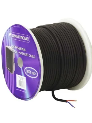 Omnitronic reproduktorový kabel, 2x 1,5 mm, černý, 100 m, cena/m Rychlé Dodání