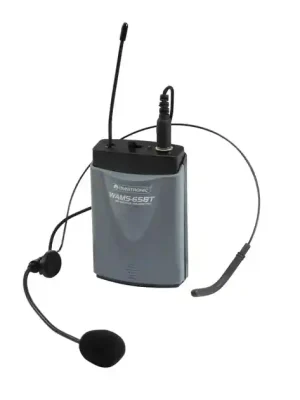 Horká Nabídka Omnitronic WAMS-65BT kapesní bezdrátový UHF vysílač s náhlavním mikrofonem