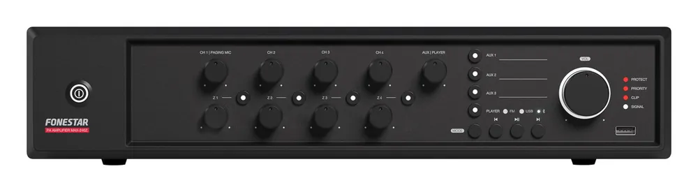 Finální Výprodej Fonestar MAX-240Z - 100 V PA zesilovač, 240 W, 4 zóny