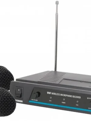 Sezónní Sleva QTX VHF-2, bezdrátový mikrofon, 2 kanálový, 173,8 + 174,8 MHz