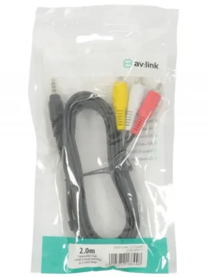 AV:link kabel ke kameře Jack 3.5mm samec - 3x RCA samec, 2m Omezená Nabídka