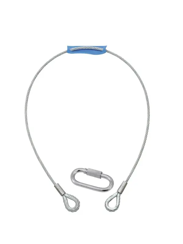 Eurolite Lanko jistící 6 mm x 1000 mm, až do 35 kg, stříbrné, karabina typ B Nejlepší Cena