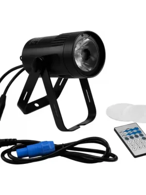 Eurolite LED PST-15 MK2 Spot reflektor, 1x15W WW, DMX, IR, černý Zlevněný