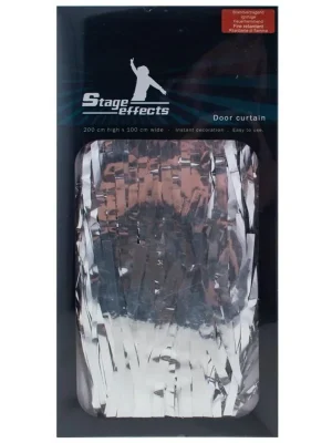 Metalický dveřní závěs, 200 x 100 cm, stříbrný Poslední Šance