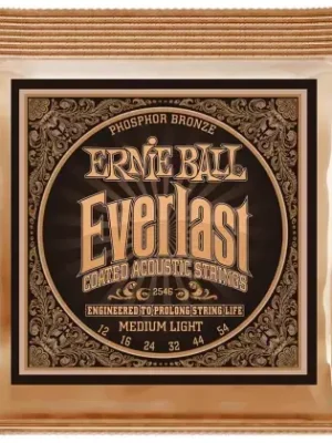 Sleva Struny kovové pro akustickou kytaru Ernie Ball EB 2546 Everlast Phosphor Bronze Medium Light Coated 12/54