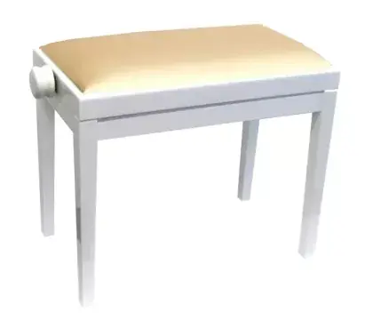 Stolička klavírní Discacciati 105R/37/80M Bílý lesk/béžový semiš Značkový