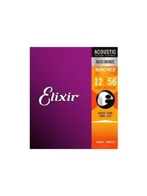 Elixir 16077 Acoustic NANOWEB Phosphor Bronze Light 012"- 056" Horká Nabídka