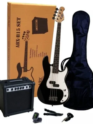 Ověřený ABX B15 SET basová kytara, kombo,obal,ladička,kabel