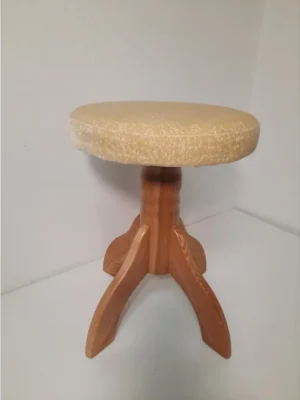 Originální Stolička klavírní otočná světlý dub, sedák textil