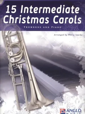 15 Intermediate Christmas Carols + CD / trombon (pozoun) a klavír Novinka