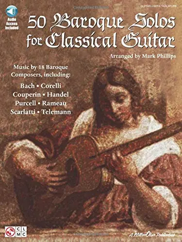 50 Baroque Solos For Classical Guitar + Audio Online / kytara + tabulatura Super Cena