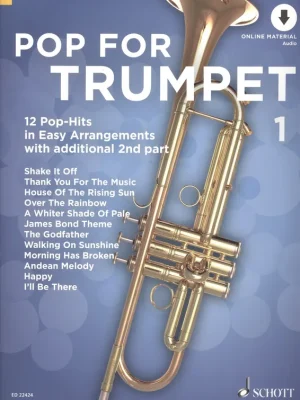 Pop for Trumpet 1 + Audio Online / 12 populárních hitů ve snadném aranžmá pro jednu nebo dvě trumpety Nová Kolekce