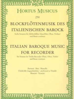 Italian Baroque Music for Recorder / zobcová flétna (příčná flétna, housle, hoboj) a klavír (basso continuo) Tovární Cena