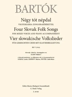 Bartók: Four Slovak Folk Songs / SATB a klavír - čtyři slovenské písně Kup Teď