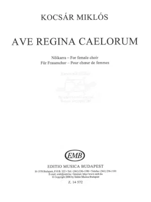 AVE REGINA CAELORUM / SSA a cappella Top Prodej