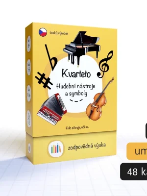 hrací karty KVARTETO - hudební nástroje a symboly Zlevněný