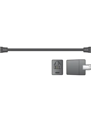 AV:link kabel telefonní 2x RJ11 6P4C samec s redukcí na BT431A, černý, 5m Výprodej