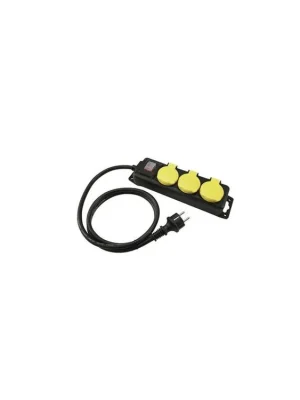 Eurolite napájecí rozvaděč s vypínačem, 3 zásuvky, IP44, černý, 5 m Nejlepší Volba