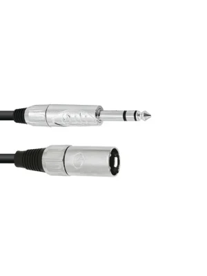 Autentický Omnitronic propojovací kabel XLR samec/Jack 6,3 stereo, 20 cm, černý