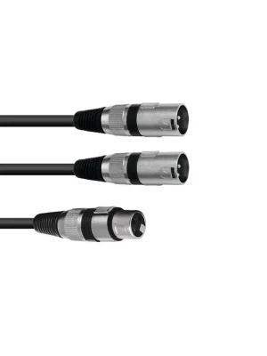 Kabel adaptér XLR samice / 2x XLR samec, délka 0,50 m, černý Pouze Dnes
