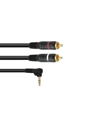 Autentický Kabel SKCW-30 Jack 3,5 stereo rohový - 2x RCA, 3 m