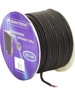 Omnitronic reproduktorový kabel, 2x2,5 mm, černý, 100 m cívka Značkový
