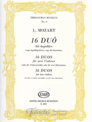 16 Duos for two violins (a violin ensemble or two clarinets) Odeslání Ihned