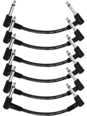 DONNER 15cm Guitar Patch Cable Black 6-Pack Nejprodávanější